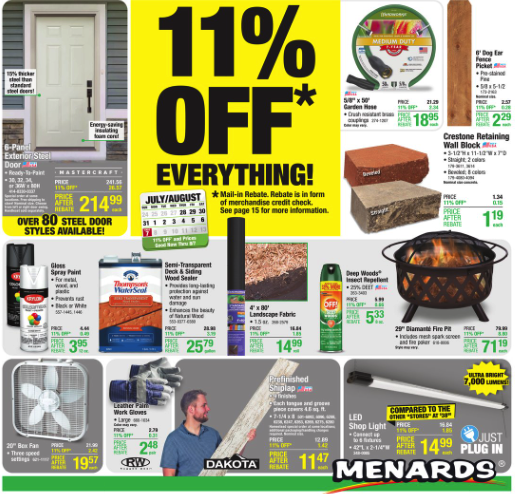 Menards 11% Rebate 2022