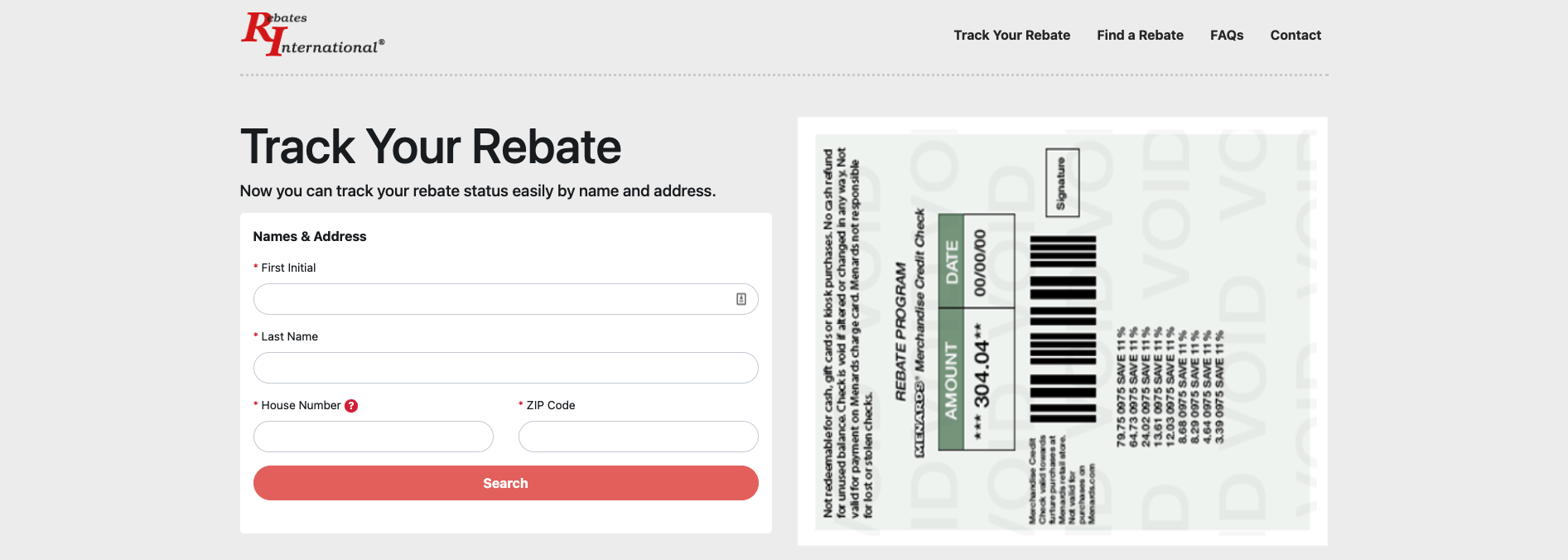 Track Menards Rebate