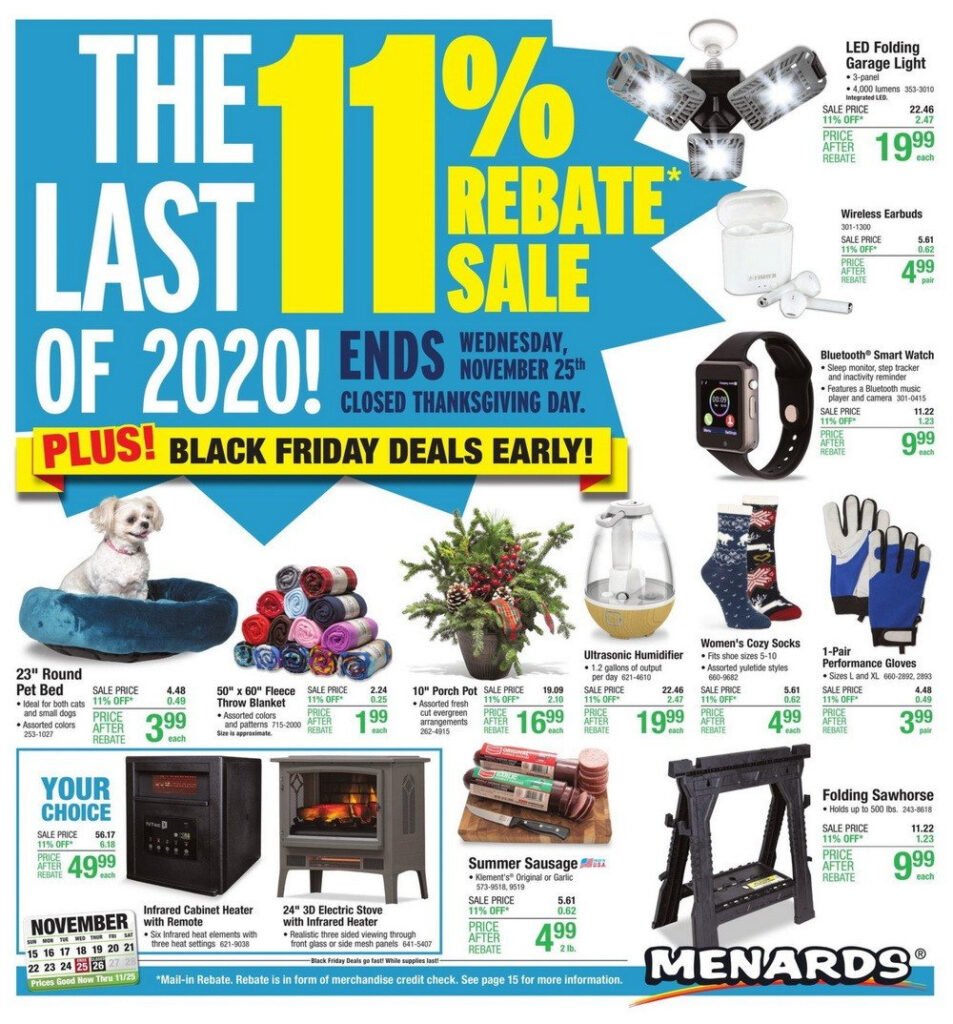 11 Rebate At Menards Dates