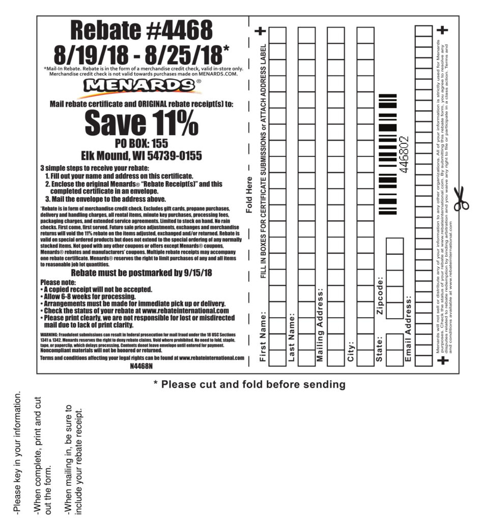 How Does Menards Rebate Form Work