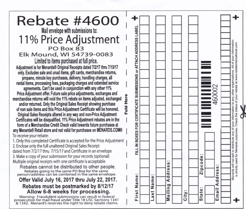 How Long Menards 11 Rebate