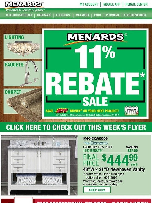 Is Menards 11 Rebate On Everything