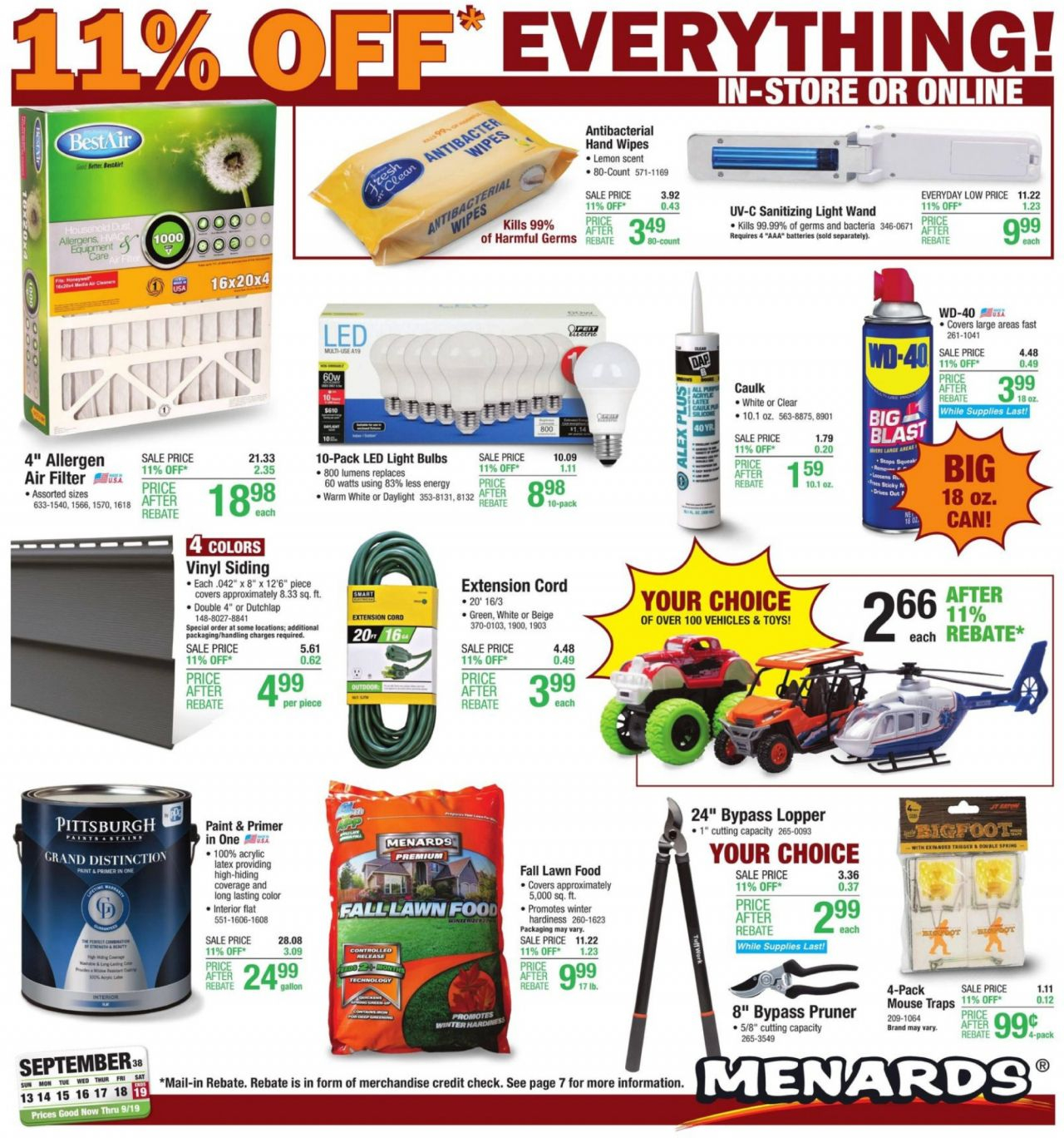 Is Menards Having 11 Rebate This Week