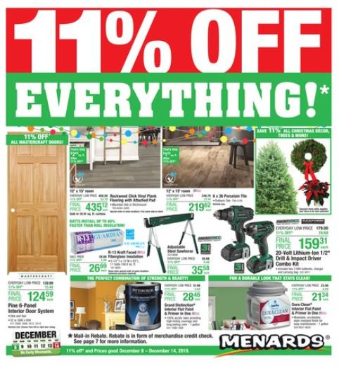 Menards 11 Percent Rebate 2016