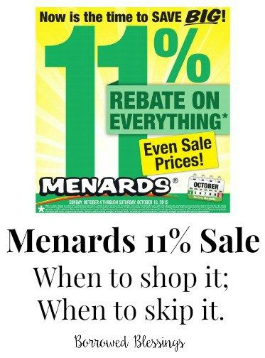 Menards 11 Rebate Sale 2022 Dates