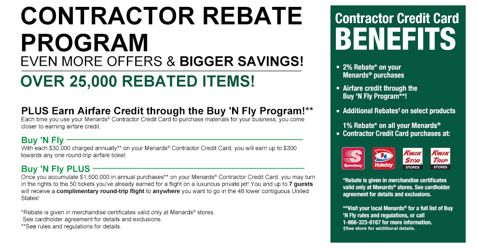 Menards Contractor Rebate Program