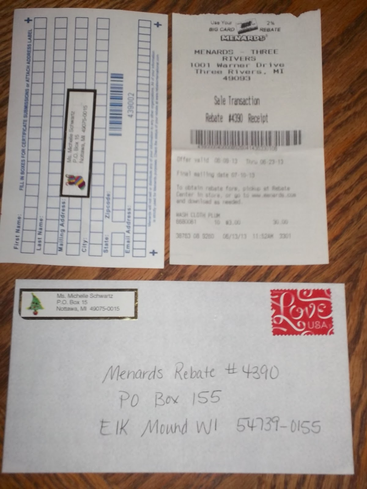 Menards Rebate Address Label Example