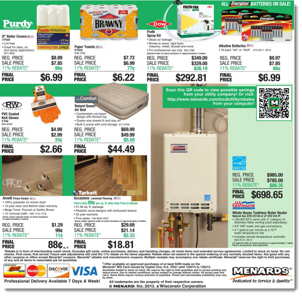 Menards Rebate Center Website