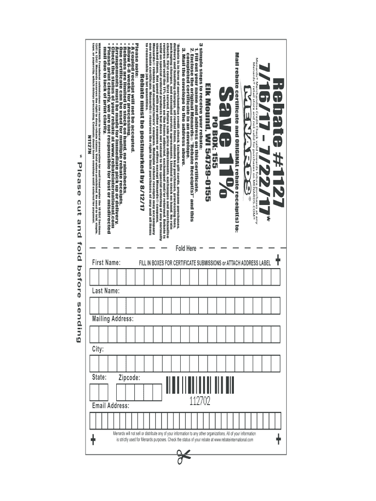 Menards Rebate Slip 1447