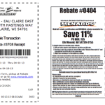 Menards Rebate Slips