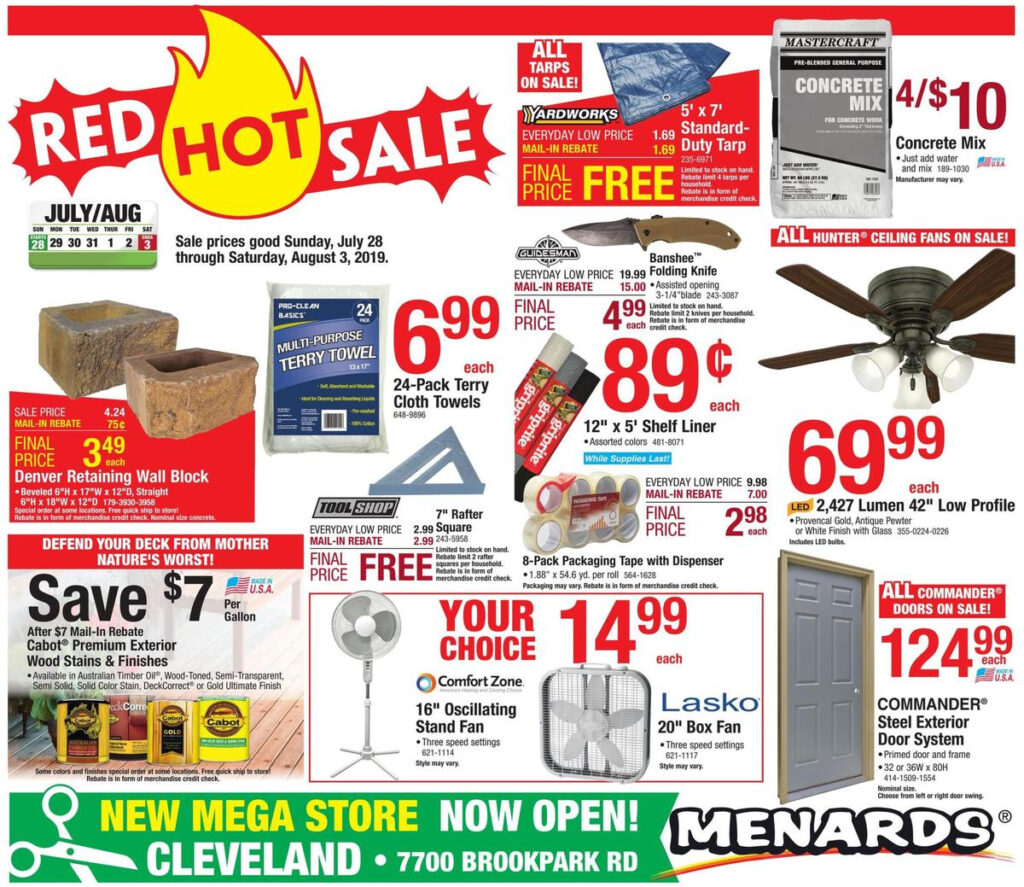 Menards Special Order And Rebates